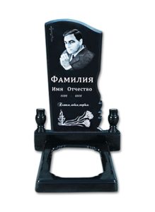 Памятник из полимера «Волна 2» с гравировкой и фото, ритуальный надгробный памятник