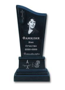 Полимерный памятник «Косой» с гравировкой и фото, ритуальный надгробный памятник