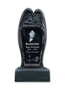 Полимерный памятник «Ангел» с портретом — декоративный мемориальный памятник, влагостойкий, для кладбища