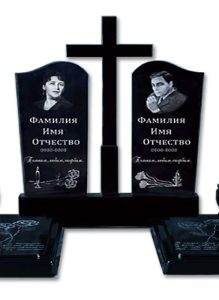 Памятник из полимера «Двойник с крестом» — надгробие на могилу, ритуальный памятник
