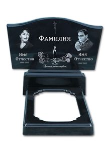 Полимерный памятник «Шапка» с гравировкой портретов – надгробие из полимергранита