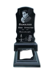 Полимерный памятник «Арка» с фотопортретом на могилу – надгробный мемориал с подставкой
